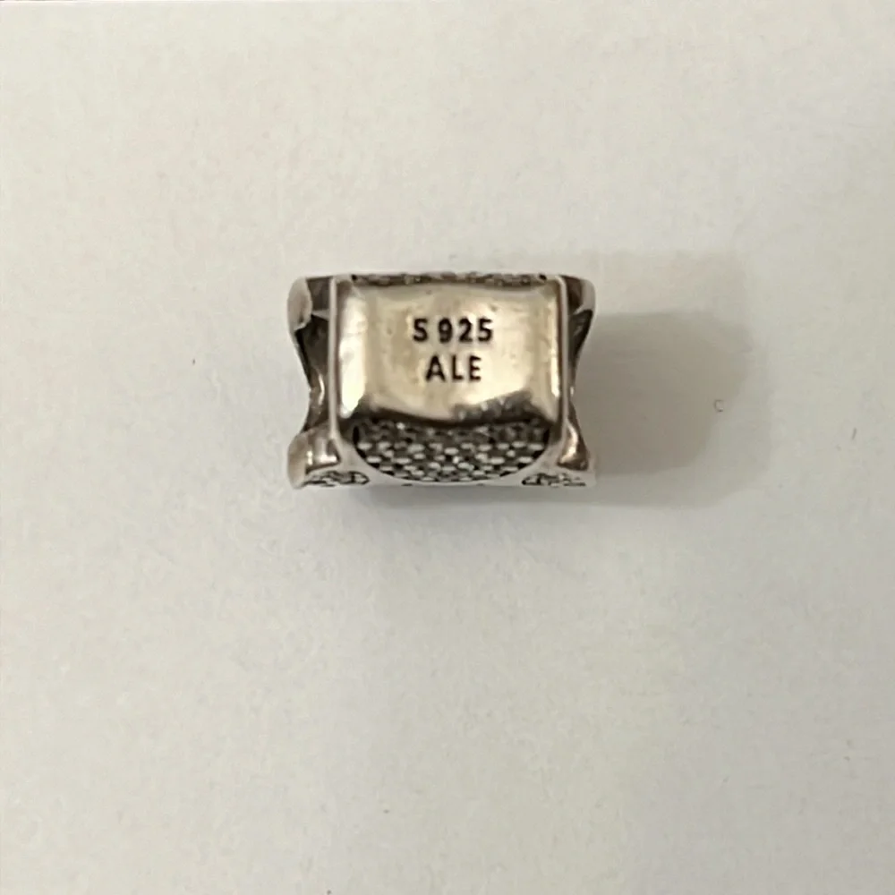 Sterling Silver Pandora Sparkling Pet Paw Print Charm w Zirconia Stones - Picture 3 of 3